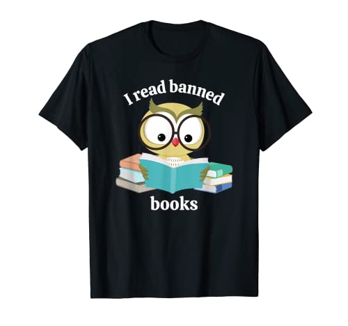 I read banned books week librarian reader owl T-Shirt