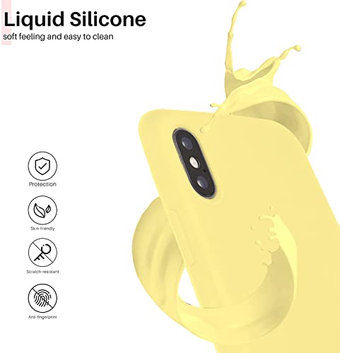 Image of VONZEE iPhone Xs max Cover Wireless Charging Support, Liquid Silicone Gel Rubber Shockproof Back Cover case Candy Phone Cases for iPhone Xs max (Yellow)