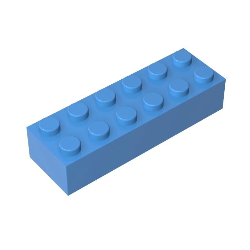 XYEIUGO 44237 Basic Bricks Brick 2x6, Medium Blue, 10 PCS โ image 1