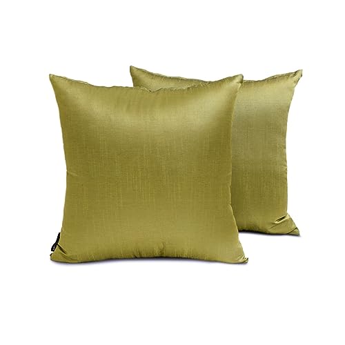 The HomeCentric �ґ� �I���[�u�O���[�� �N�b�V�����J�o�[ 2���g 50 x 50 cm �A�[�g�V���N �� �v���[�����\���b�h, �N�b�V�����J�o�[�t��, ���_�� - Olive Green Luxury