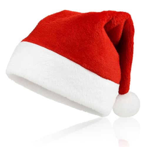 Festivalking Weihnachtsmütze Nikolausmütze Erwachsene Plüsch Rand...