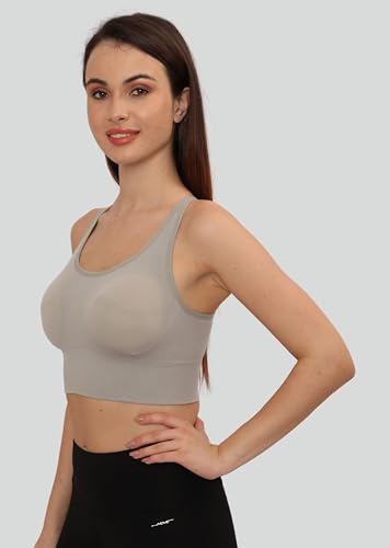 Image of GLAMORAS Women's Sports Bra for Women | Padded Racerback | Low Impact Active Wear | Gym, Workout, Jogging, Fitness & Yoga | Non Wired Back Hook | Nylon Spandex | M-2XL