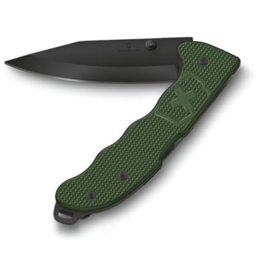 Victorinox Schweizer Taschenmesser Hunter Evoke BSH Alox, Klappmesser Outdoor, 4 Funktionen Inkl. 10 cm Klinge und Daumenpin, Olivgrün