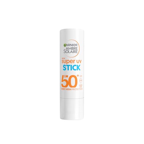 Garnier Ambre Solaire Super UV Stick SPF50+, Protect From UV Damages With Up To 8H Hydration, With Shea Butter And Vitamin E, Invisible Finish Non-Greasy, 9ML