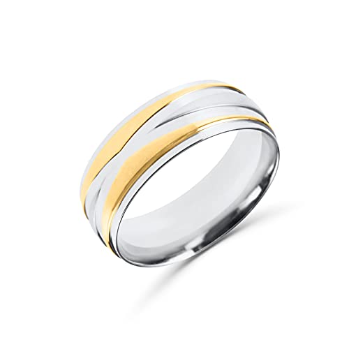 Bague mixte dorée acier 316L le cadeau idéal pour homme et femme