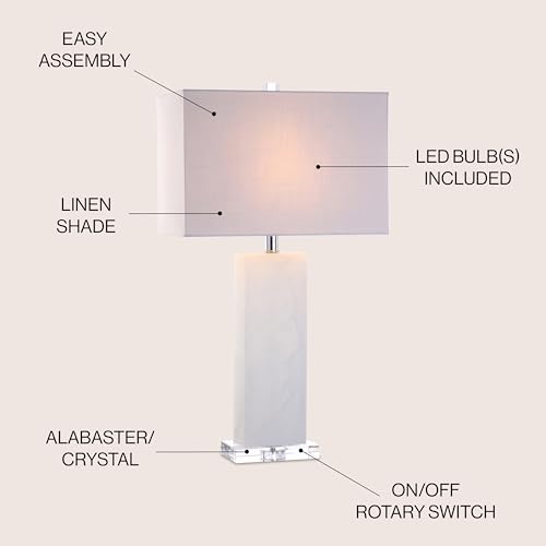 Jonathan Y JYL2009A Tiggie 27 Inch Alabaster Led Table Lamp Modern Contemporary Glam Bedside Desk Nightstand Lamp thumb #1