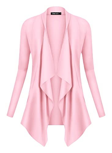 Image of Urban CoCo Women's Drape Front Open Cardigan Long Sleeve Irregular Hem