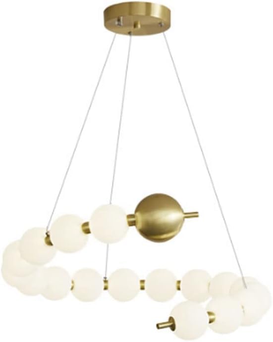 Lampe Suspendue en Acrylique et Base Cuivre Chandelier Chic pour Restaurant
