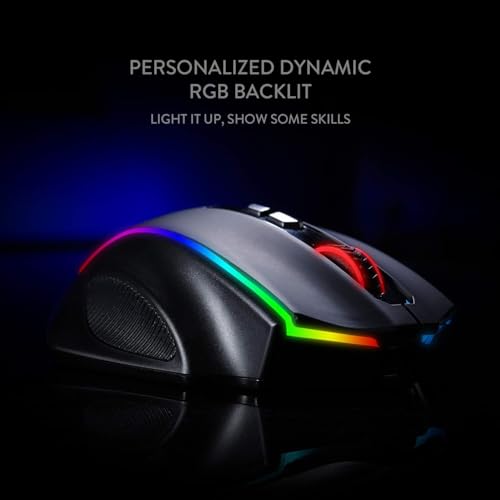Redragon Mouse para jogos sem fio M686, mouse gamer com fio/sem fio de 16000 DPI com sensor profissional, capacidade de energia confiável de 45 horas, macro personalizável e luz de fundo... glide