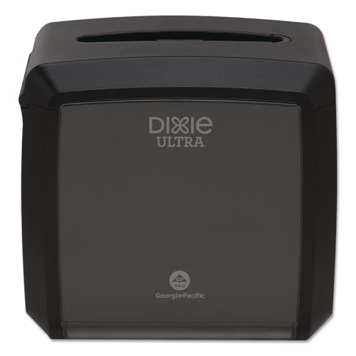 Image of Georgia-Pacific Dixie Ultra Tabletop Interfold Napkin Dispenser by GP PRO (Georgia-Pacific), Black, 54527A, Holds 275 Napkins, 7.600 inch W x 6.100 inch D x 7.200 inch H