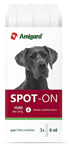 Spot On für große Hunde über 30 kg - Gegen Zecken und Flöhe - Pflanzlich ohne Duftstoffe und Konservierungsmittel - 3er Pack für 3 Monate Schutz