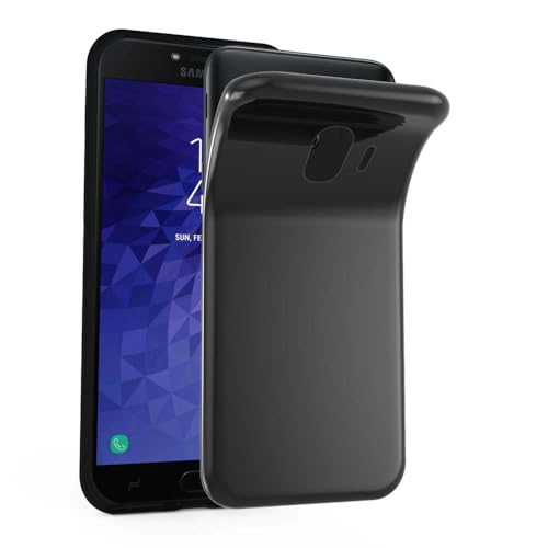 Cadorabo Funda para Samsung Galaxy J4 2018 en Negro - Cubierta Proteccíon de Silicona TPU Delgada e Flexible con Antichoque - Gel Case Cover Carcasa Ligera