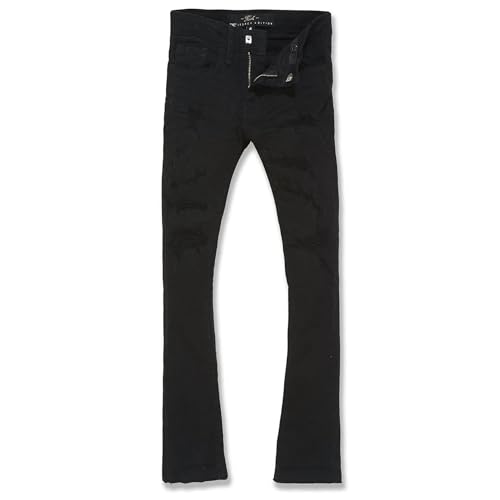 Jordan Craig Boys Stacked with Shreds Jeans (Black), 8
