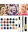 SKYMORE Glitter Tattoo Kit, Face paint, Temporary Tattoos, Make Up Body Glitter, With 24 Glitter Color,108 Uniquely Themed Tattoo Stencils, Body Art Design For Kids Teenager Adult,Halloween