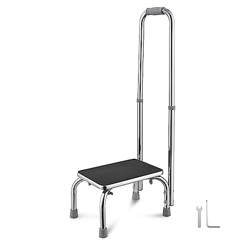 Medical Foot Step Stool Anti-Skid Rubber Platform Chrome-Plated Steel Frame