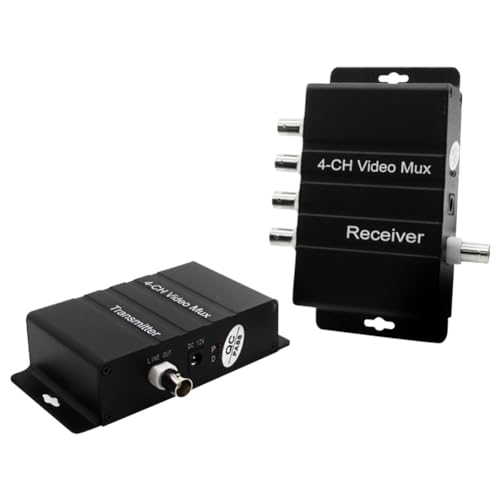 BOFRHME 4 Channel Video Multiplexer 4 Channel CCTV Video Multiplexer Video Splitter with Analog Color Quad Processor