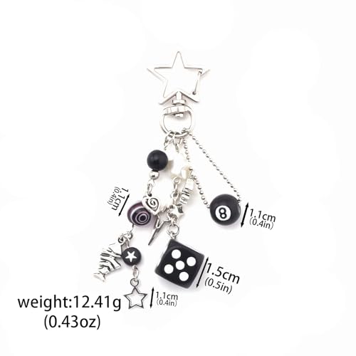 Image of 8 Ball Dice Charm Keychain - Cute Bag Purse Handbag Accessories - Y2K Aesthetic Key Chain for Women Men