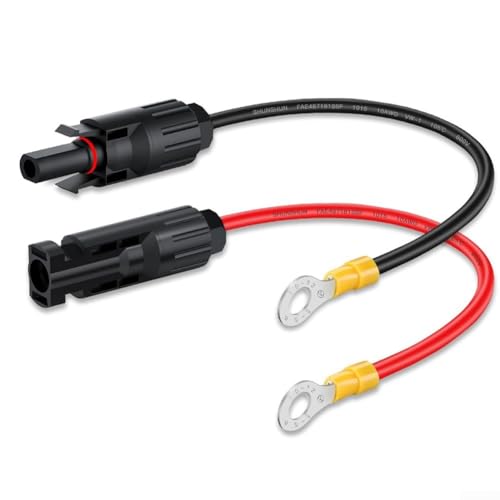 Paquete de 2 cables conectores solares resistentes, con mecanismo de autobloqueo para un fácil uso en sistemas de energía solar (50 cm)