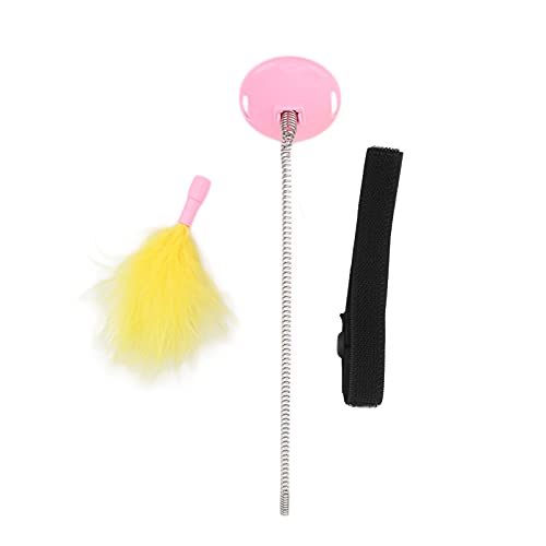 Atyhao Juguetes interactivos de Plumas para Gatos, Juguetes interactivos para Gatos para Interiores Collar de Gatos Teaser para Gatos Collar de Plumas Juguetes para Gatos con Cuello Emocionado(Rosa)