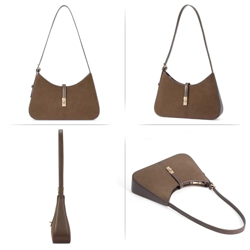 Image of CLUCI Suede Purses for Women, Shoulder Suede Bag with Adjustable Strap, Handbag Hobo Bags