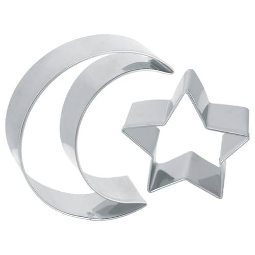 Gosknor Ensemble d'Emporte-Pièces en Forme d'Étoile et de Lune, Acier Inoxydable Moules à Biscuits en Forme d'Étoile et Lune Moules Biscuits Sur le Thème du Ciel...