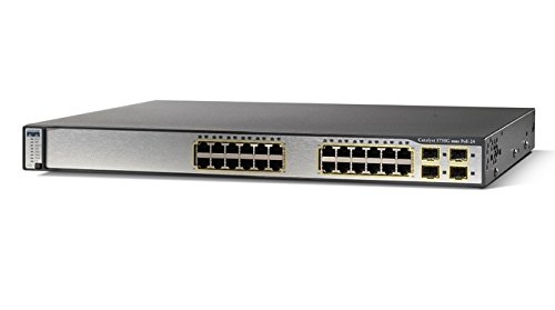 Cisco WS-C3750G-24TS-E Catalyst 24 Ethernet 10/100/1000 Ports, 4 SFP-Based Gigabit Ethernet Ports, Ip Services Image, 1 Power Supply (Renewed)