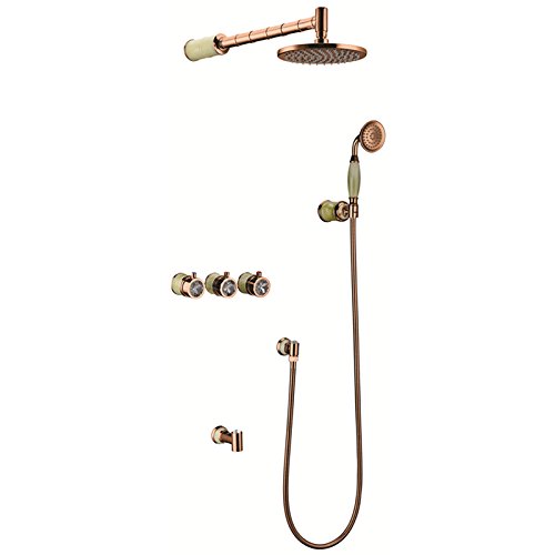 galvanoplástica Retro Grifo grande de y minorista Nueva latón cromado Agua Impresión elevador baño ducha de lluvia Licuadora Whirlpool grifo ducha Ajustar