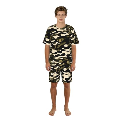 Pyjama 2 pièces homme respirant ensemble léger imprimé