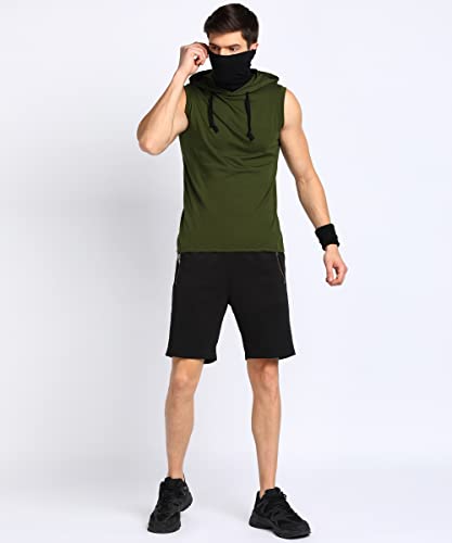 Image of Rock Paper Scissors Mens Hoodie Tank Top Gym Hoodie with Mask Workout Vests Super Men Vests Gym Vest