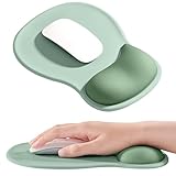 EooCooマウスパッドエルゴノミック ジェルリストレストサポート付き、手首の痛みを和らげるジェルマウスパッド、ラップトップ、コンピューター、オフィスデスクアクセサリー、カフェ、ホーム用の滑り止めベース - ペールミント