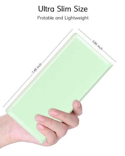 Image of Nipichsha Womens Wallet, RFID Slim Wallets for Women, Thin Ladies Credit Card Holder Purse, Cute Leather Bifold Clutch Billfold with 11 Card Slots & ID Window, Green