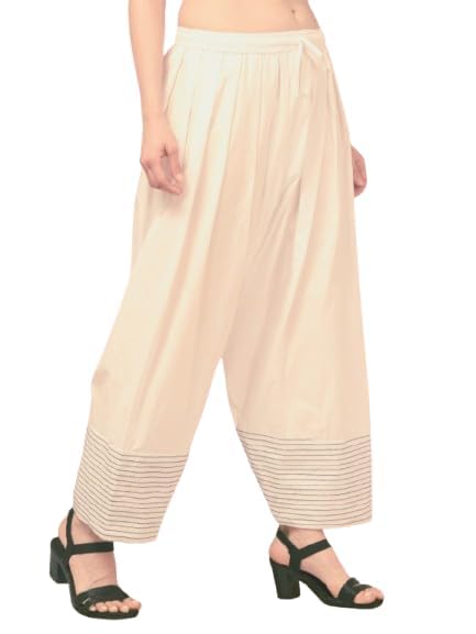 unifystyle Women’s Pure Cotton Farsi Salwar | Ethnic Loose Fit Palazzo Style Salwar | Adjustable Waist Casual Traditional Bottom Wear for Women-picture-26