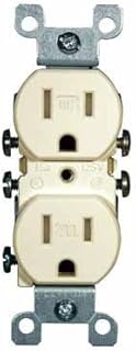 Leviton M21-T5320-IMP 15 Amp Ivory Duplex Receptacle 10 Count
