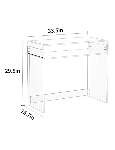 Solaround ZZ001 Acrylic Desk Laptop Study Table Home Office Console Table Entrance Table thumb #2