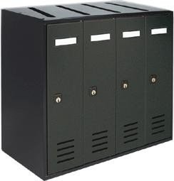 ALUBOX CUBO Cassette Postali Condominiali 5 Posti 53X38,5X25 Cm In Lamiera Zincata Cassetta Postale Condominiale Orizzontale Da Esterno E Interno Protetto (ANTRACITE)