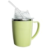 Trinkbecher für Erwachsene, 300 ml, auslaufsichere Becher für Erwachsene, 3 Modi, erstickungssicherer Trinkbecher mit 30 cm Schlauch und Griff für behinderte, ältere Menschen, Tr