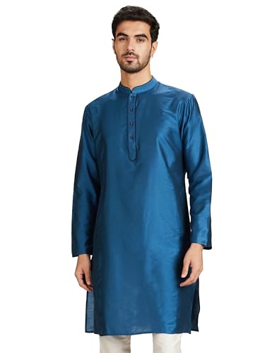 Image of Amazon Brand - Symbol Men Festive Solid Long Kurta (Regular Fit)