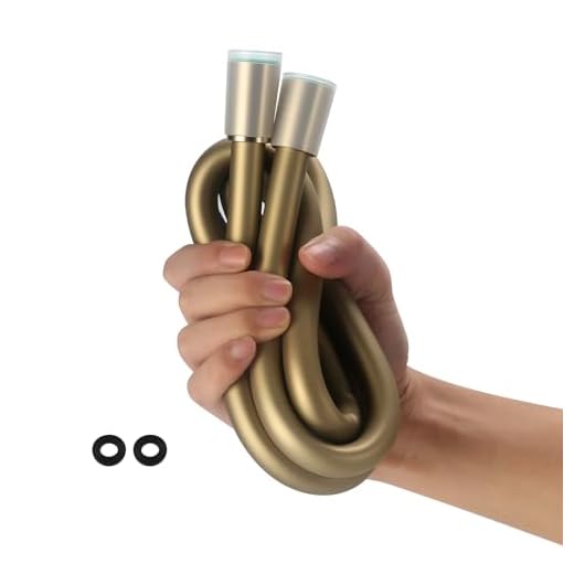 Roastove Silicone Shower Hose Extra Long,Explosion Proof Anti Kink Hose,Used In Showerheads Spray Bidet Bathing Toilet Cleaning Flexible RV Shower Hoses Replacement, 59 Inches, Golden,1PACK
