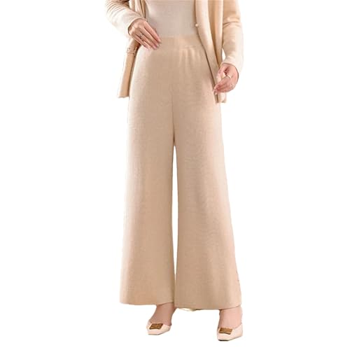 Women's Winter Wool Knitted Wide Leg Pants Lightweight High Waist