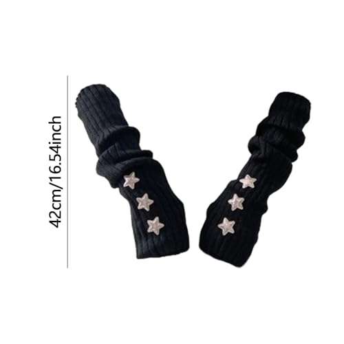 Enakshi® Arm Warmers Thumb Hole Gloves Winter Knitted Mittens Fashion for Women Girls black with star|Clothing Shoes & Accessories | Womens Accessories | Gloves & Mittens - Image 3 thumbnail