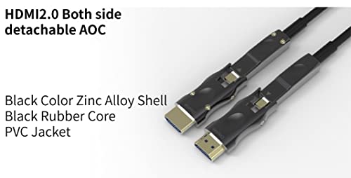 Pacroban Long8K Fiber Optic Hdmi Cable Detachable Connectors - 8K 60Hz, Hdr, Hdcp 2.2, Active High Speed 18Gbps, Video Resolution- @60Hz 4:4:4 Slim Light(50Ft) #TOP1