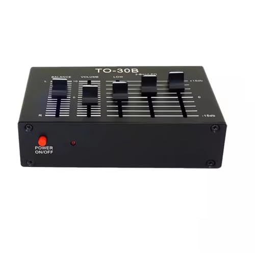 Ecualizador de Audio Estéreo con Controles de Graves, Medios y Agudos, Balance y Volumen, Entradas/Salidas RCA para Sistema de Cine en Casa, Tornamesa, Amplificador y Audio para Auto miniatura 3
