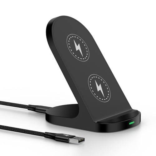 Pixel 8 Wireless Charger Fast Charging Stand for Google Pixel 8Pro 7a 6,Samsung Galaxy S24 Ultra S24+ S23 FE S23 Plus S22 Z Flip5 S21 S20,15W Wireless Charging Station for iPhone 15 Pro Max 14 Plus 13