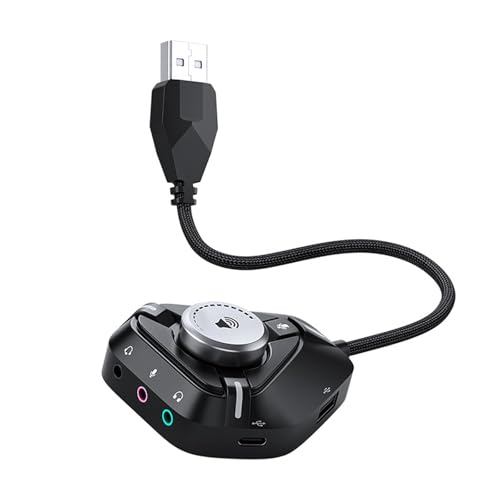 Tarjeta de sonido externa USB multipuerto con tres entradas de 3.5mm y conexión Tipo C integrada