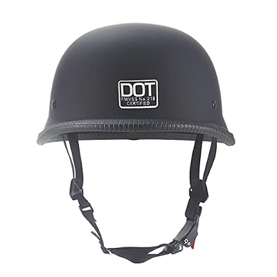 Motorcycle Helmet German Style Half Helmet Skull Cap Adult Men Women Shell Helmet, DOT Approved Retro Face Helmet for Cruiser Scooter Chopper (XL)