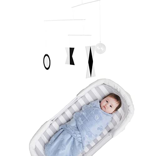 Image of Montessori Munari Mobile Visual Mobiles Black White Felt Handmade Shape and Color Recognition