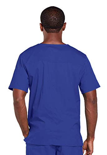 Image of Cherokee Scrubs for Men & Women V-Neck Scrub Top with 4 Pockets, Cotton Blend Soft Stretchy Easy Care Nursing Uniform - 4725