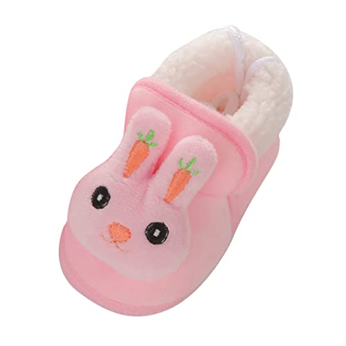 SHITOUJI Chaussures bébé Mignon Polaire Chaud Chaussons Chaussures Impression de Mode Bottes Respirantes antidérapantes pour Tout-Petits Botte Caoutchouc Enfant (Pink, 18-24 Months) Cover