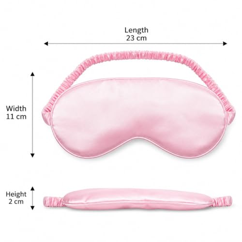 Image of Satin Silk Eye Mask for Sleeping, Ultra Smooth Soft Blindfold Sleep Mask with Elastic Strap for Women & Men, Comfortable Eye Cover for Travel, Meditation, Yoga, Nap, Relaxation & Light Blocking