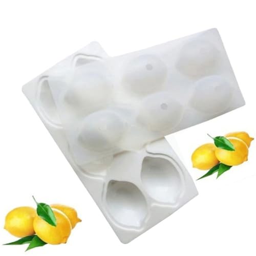 Molde de silicona 6 cavidades en forma de limón para postres miniatura 3